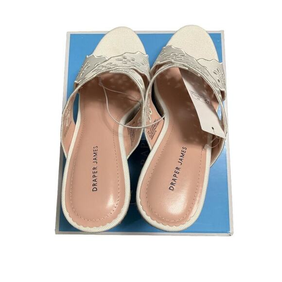 Draper James Women's White Sandals Wedge Eyelet Fabric Wedge Size 8 NEW NIB - Picture 8 of 12